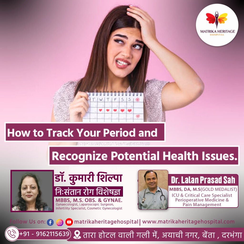 Indian girl checking her menstrual cycle on mobile app with calendar in background